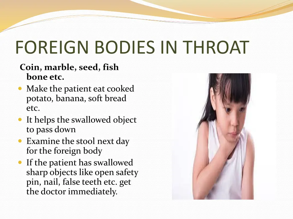 foreign bodies in throat