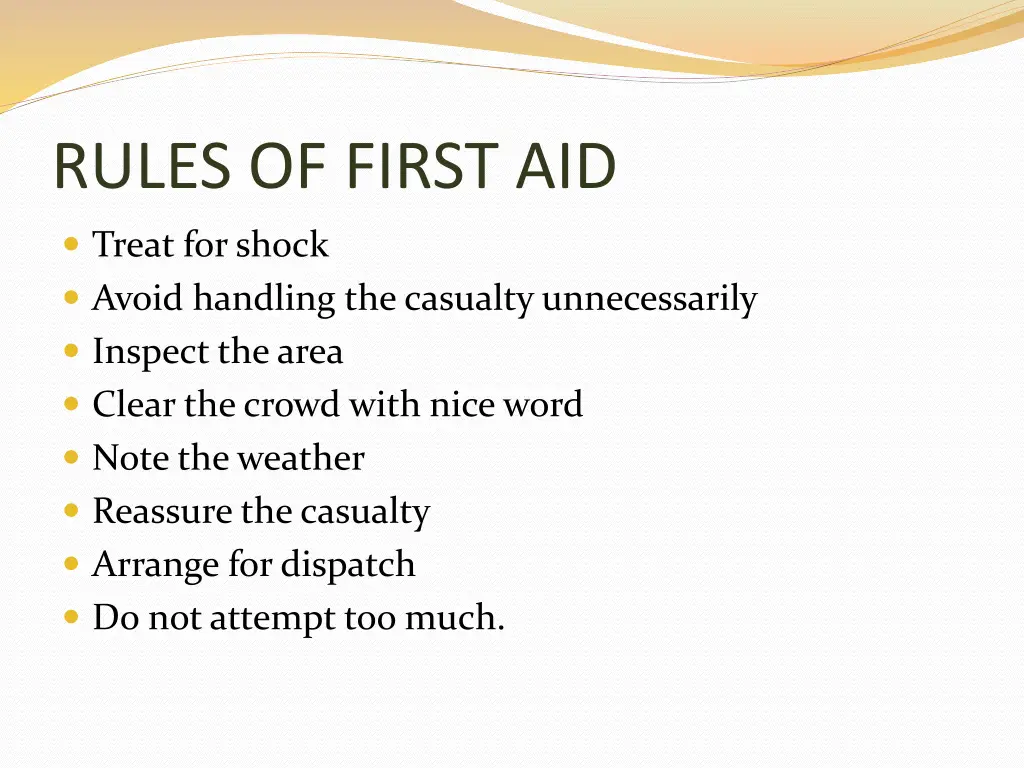 rules of first aid 1