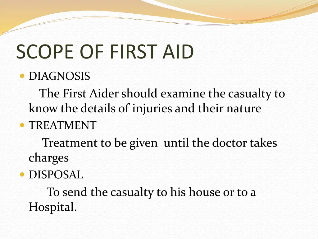 scope of first aid