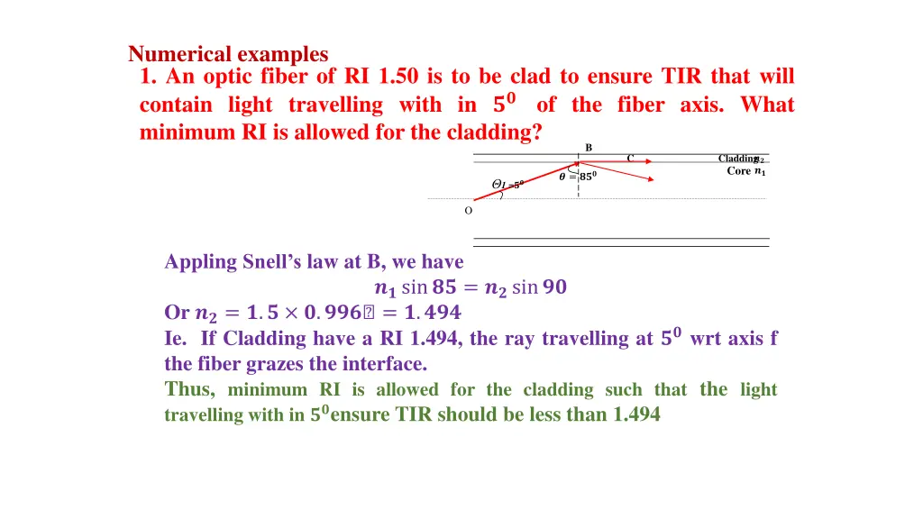 numerical examples 1 an optic fiber 1