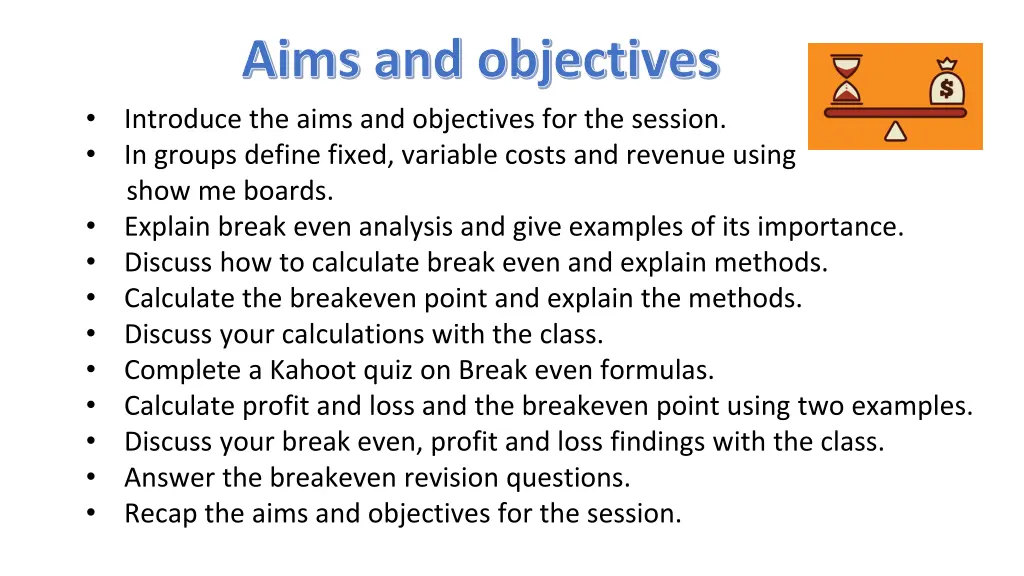 aims and objectives introduce the aims 1