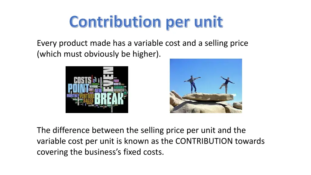 contribution per unit