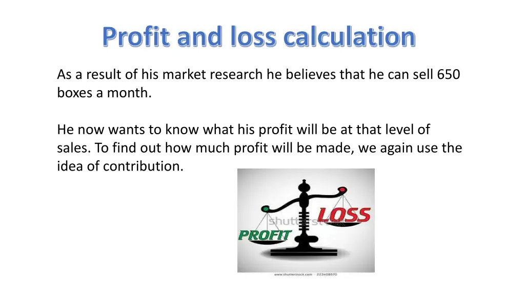 profit and loss calculation