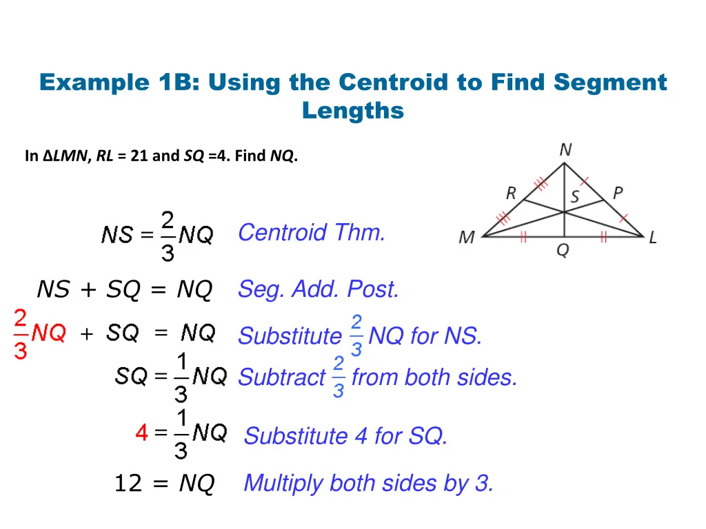 example 1b using the centroid to find segment