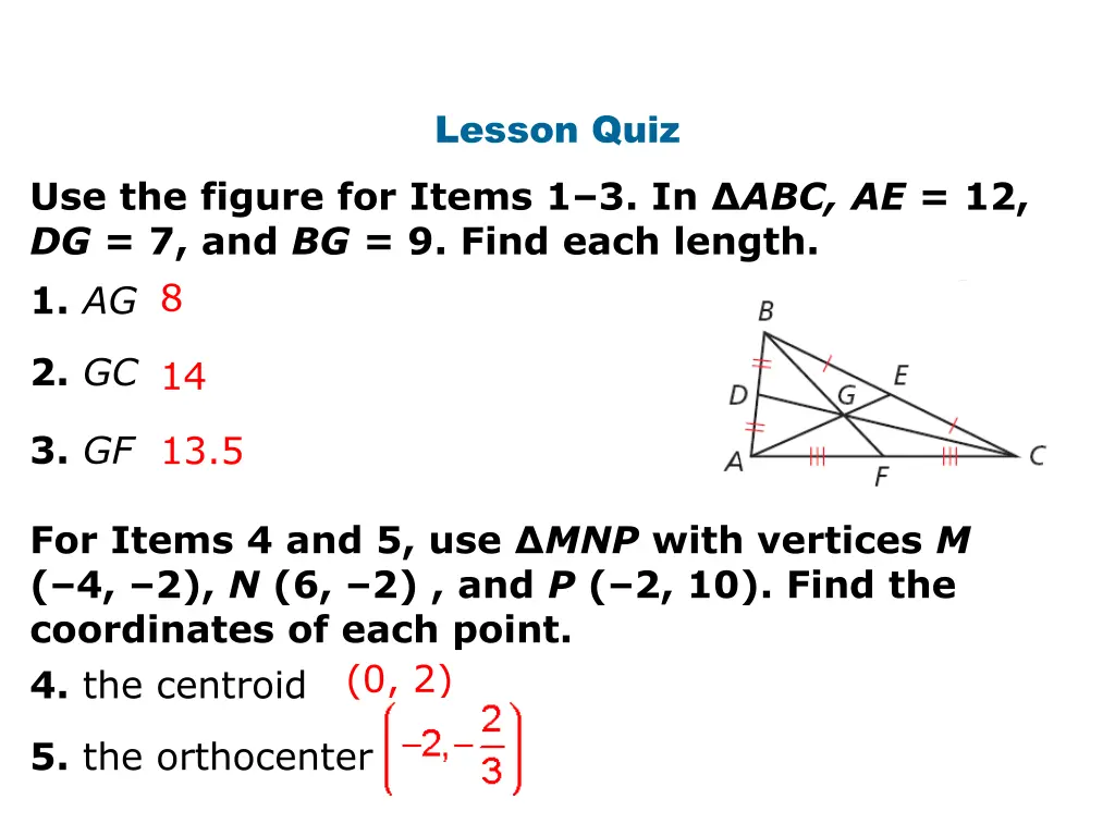 lesson quiz