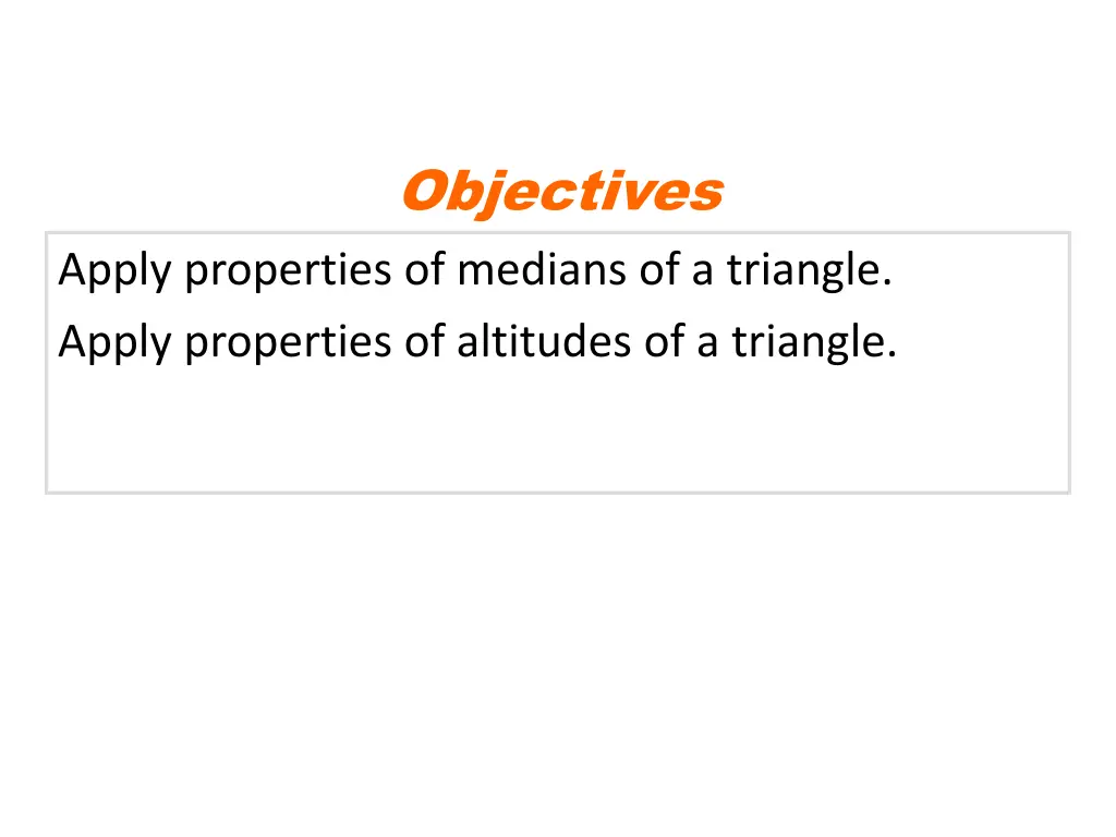 objectives