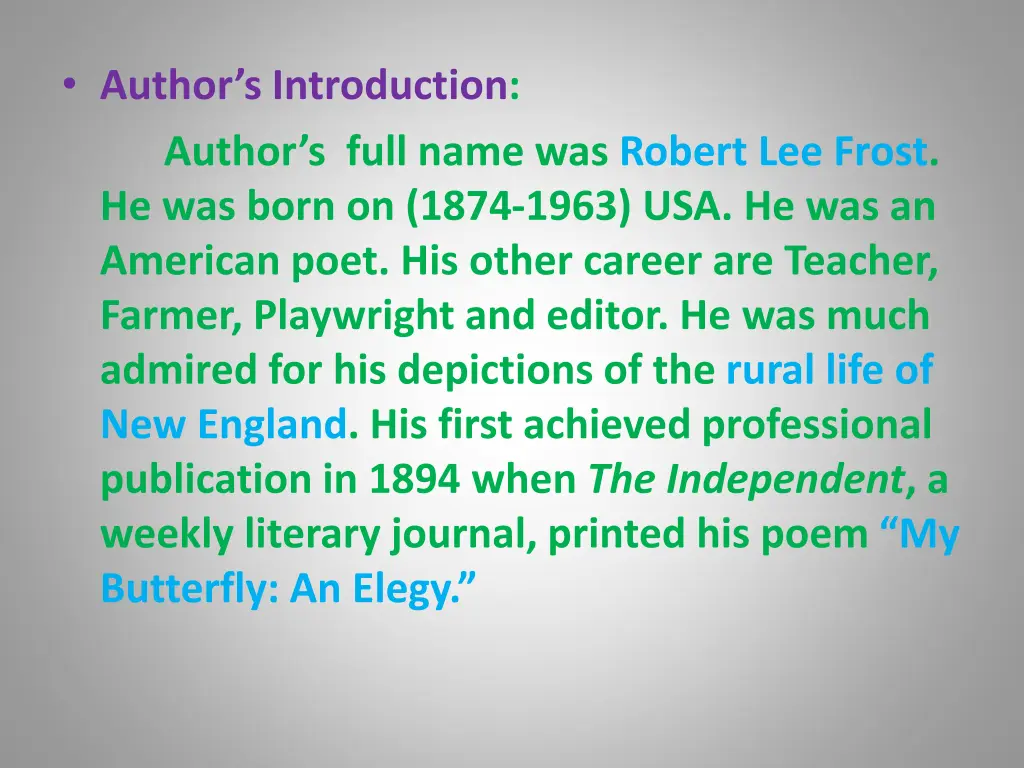 author s introduction author s full name