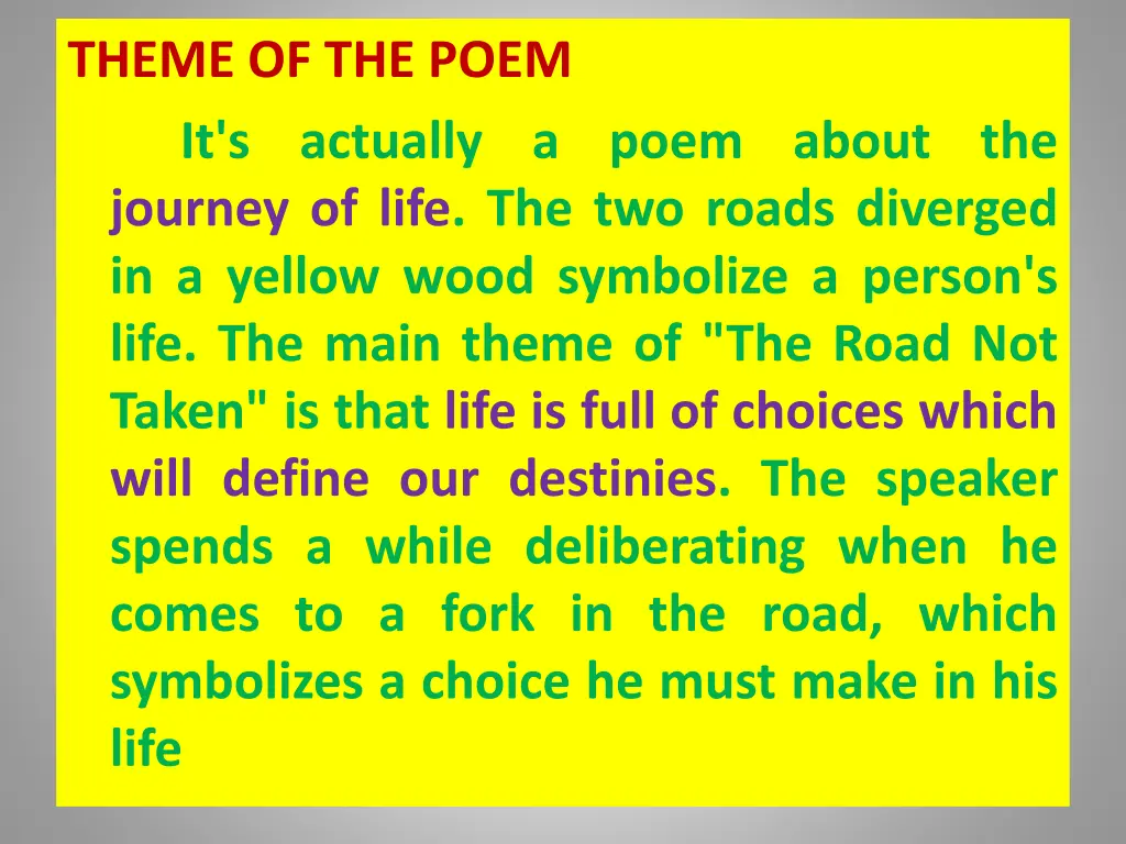 theme of the poem it s actually a poem about