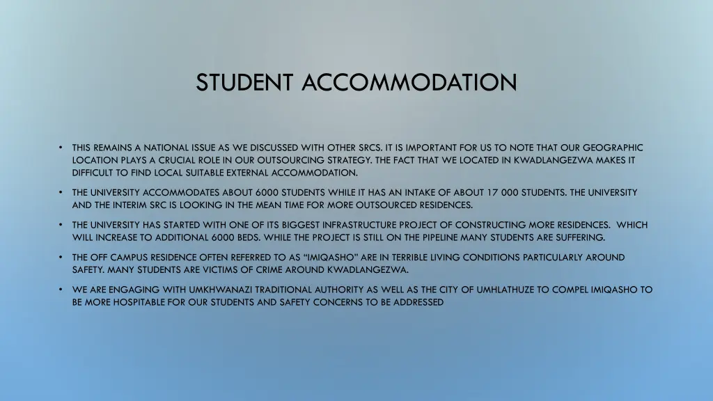 student accommodation