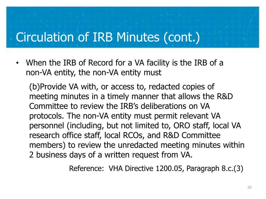 circulation of irb minutes cont