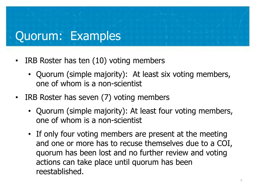 quorum examples