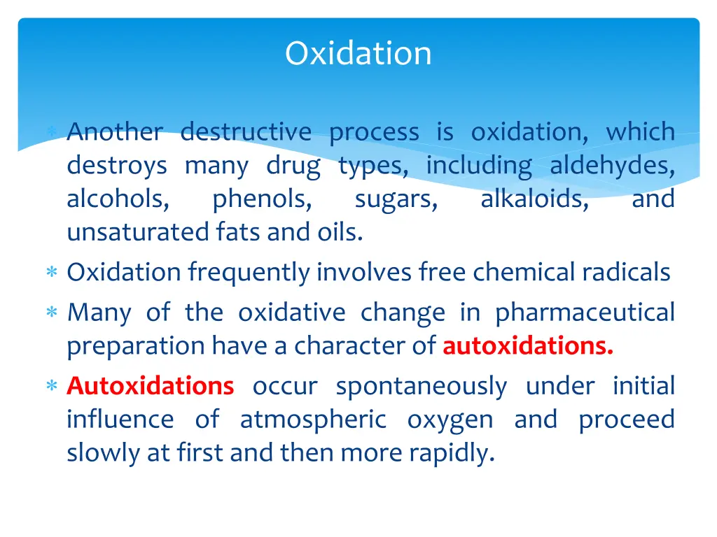 oxidation