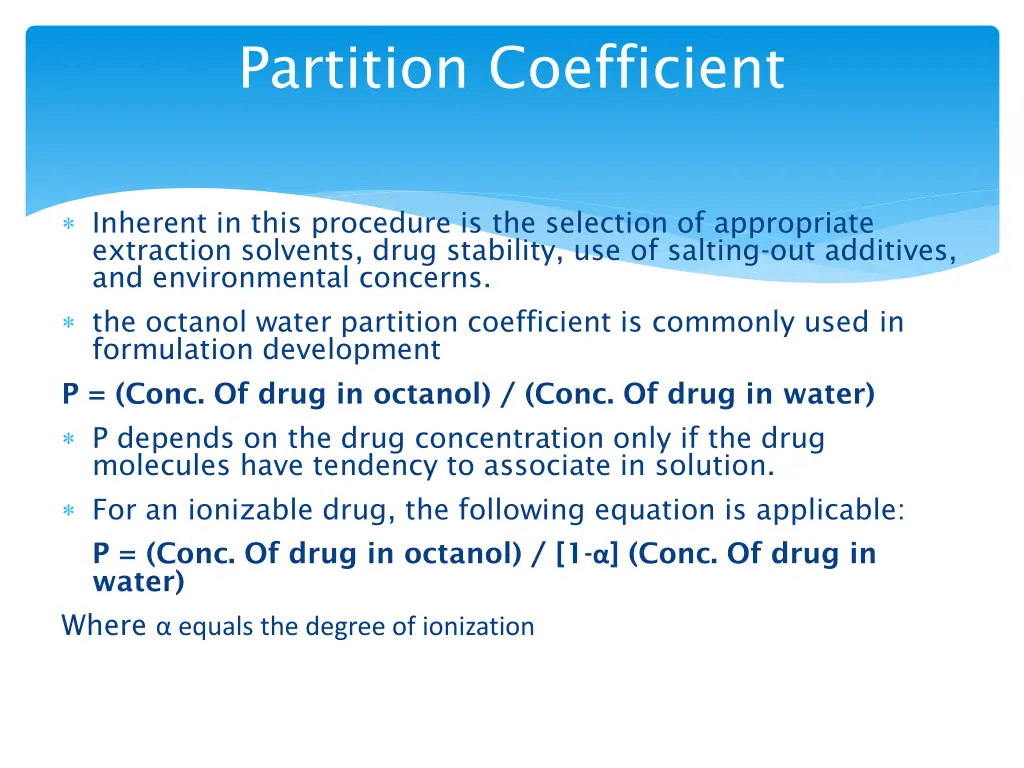 partition coefficient