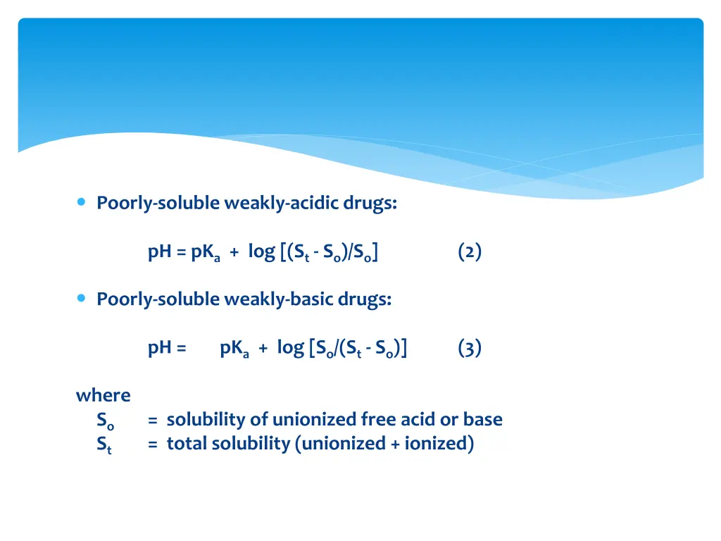 poorly soluble weakly acidic drugs