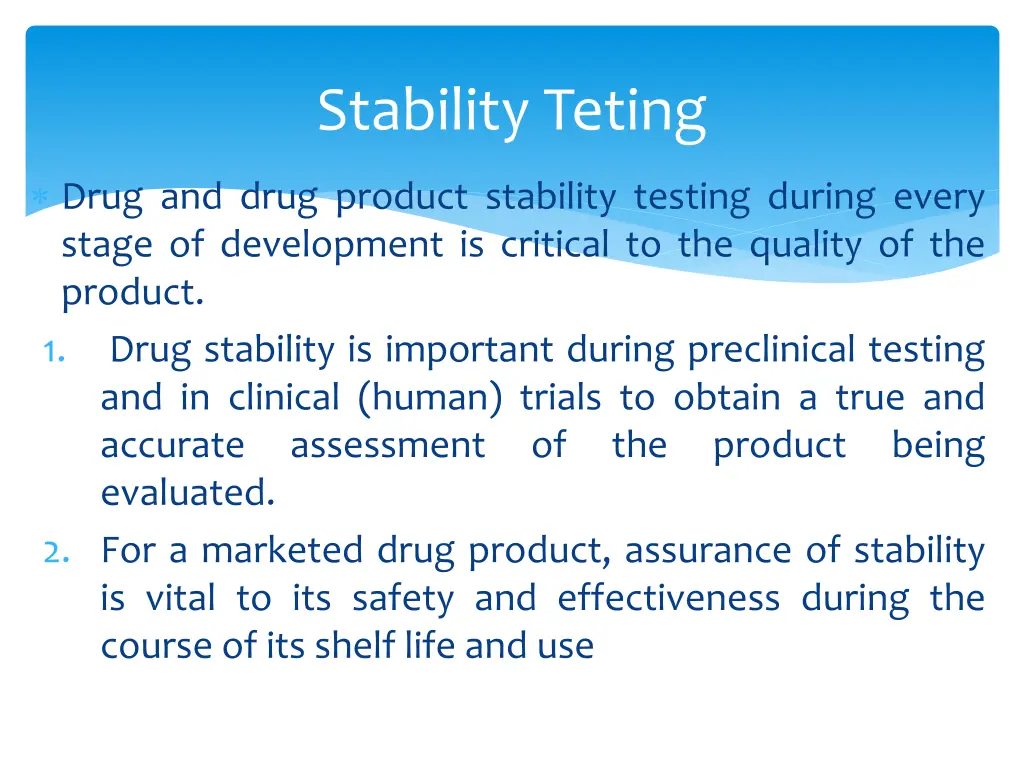 stability teting