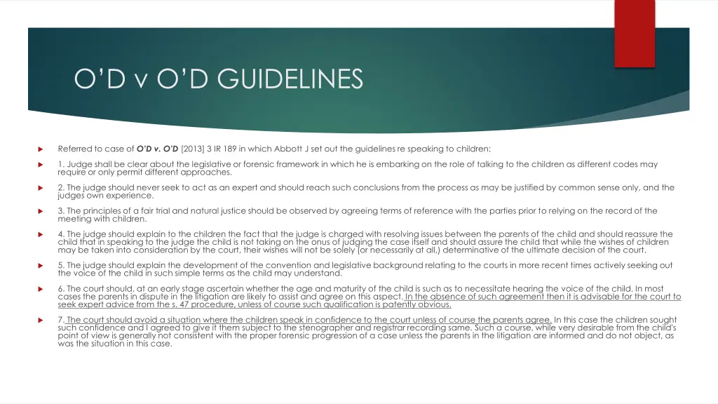 o d v o d guidelines