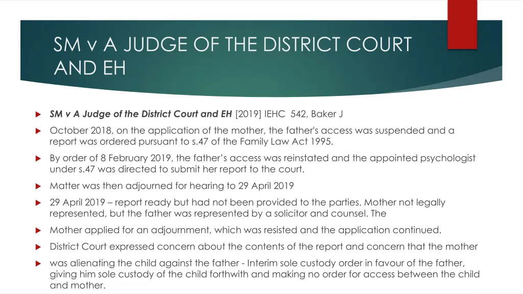 sm v a judge of the district court and eh