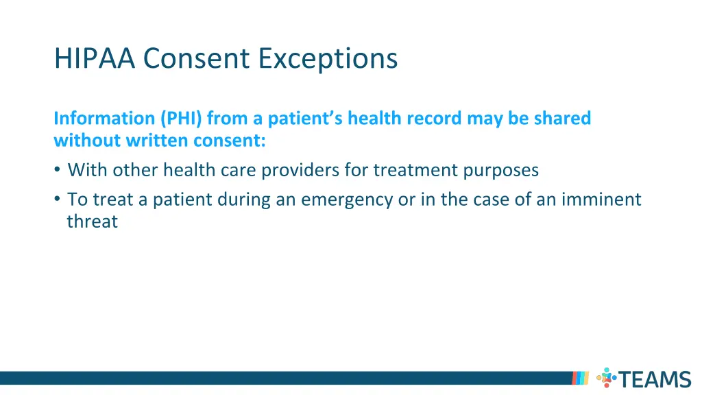 hipaa consent exceptions