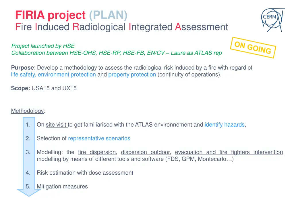 firia project plan fire induced radiological