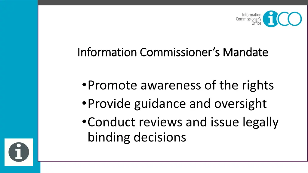 information commissioner s mandate information