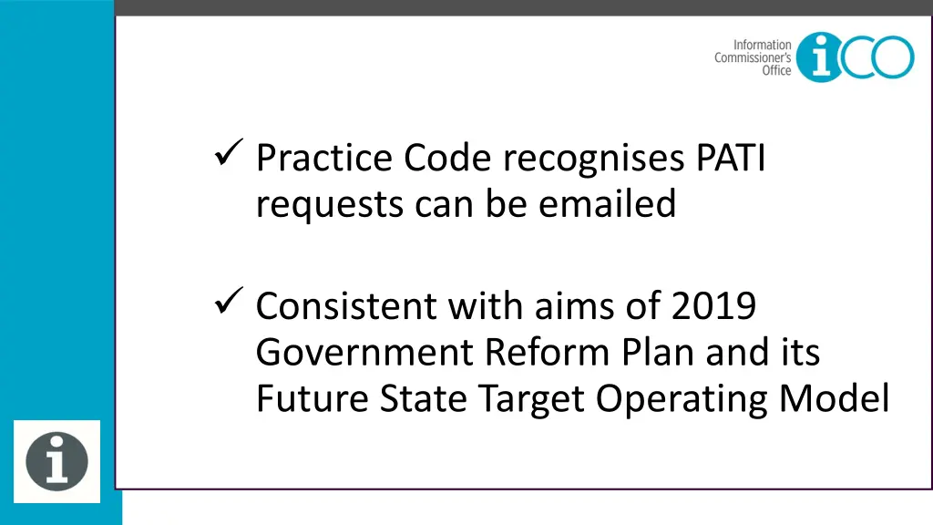 practice code recognises pati requests