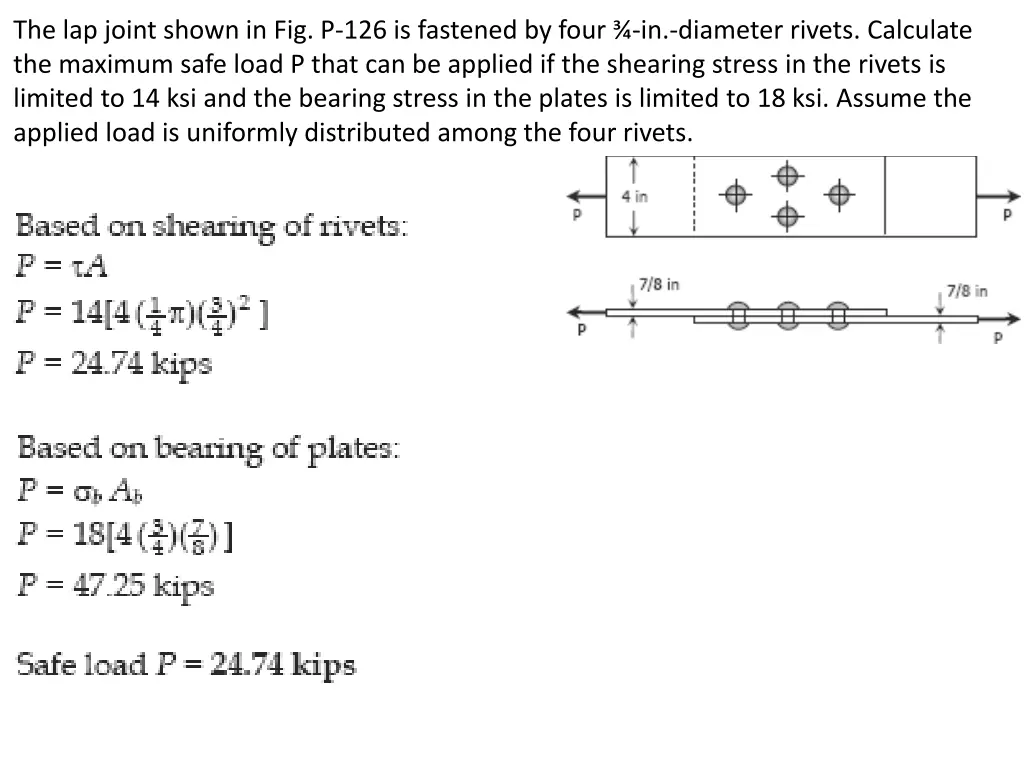 the lap joint shown in fig p 126 is fastened