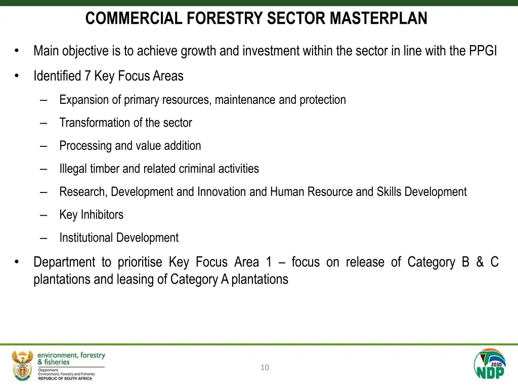 commercial forestry sector masterplan