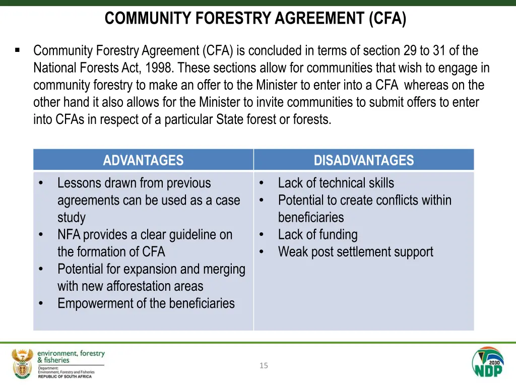 community forestry agreement cfa