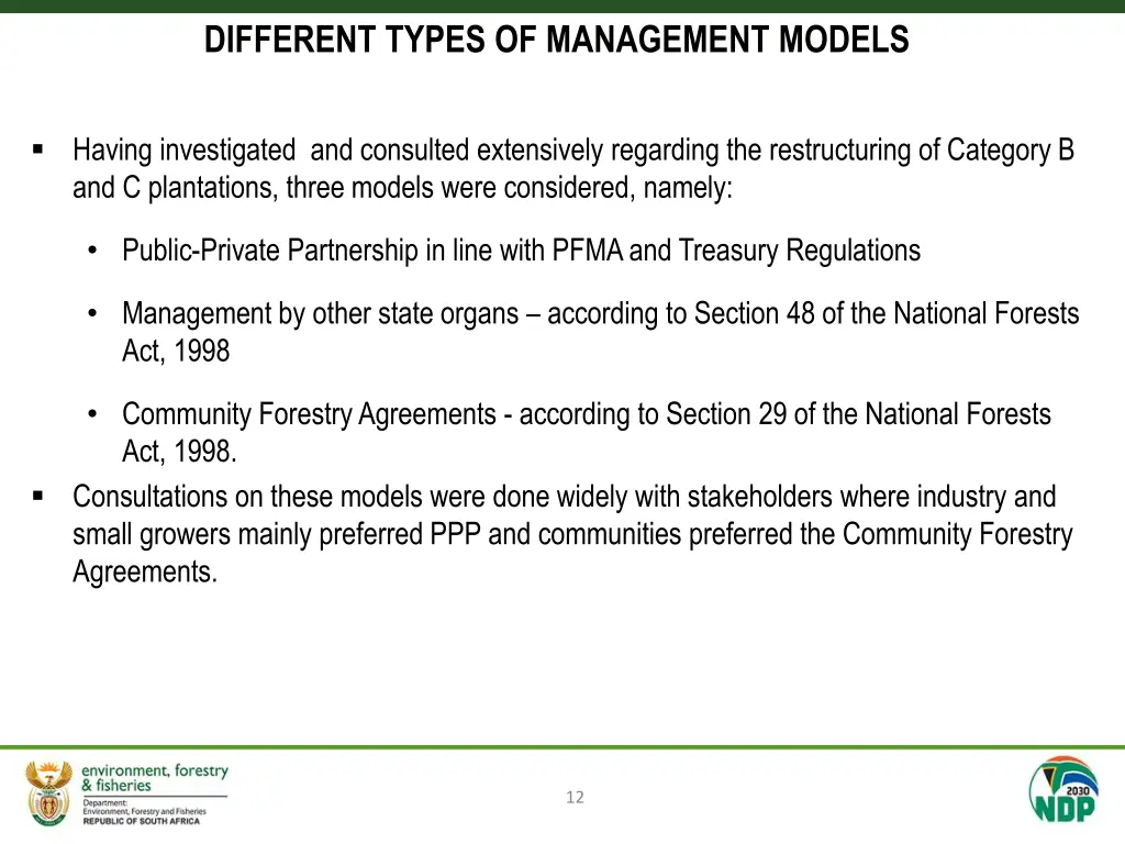 different types of management models