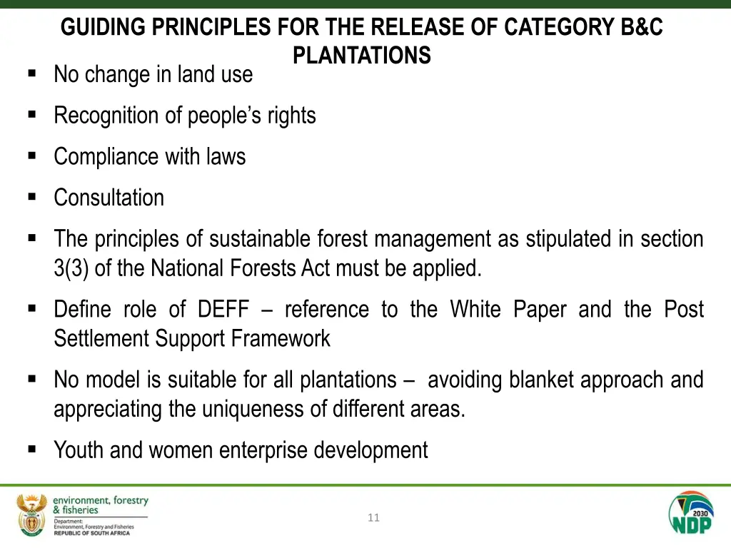 guiding principles for the release of category