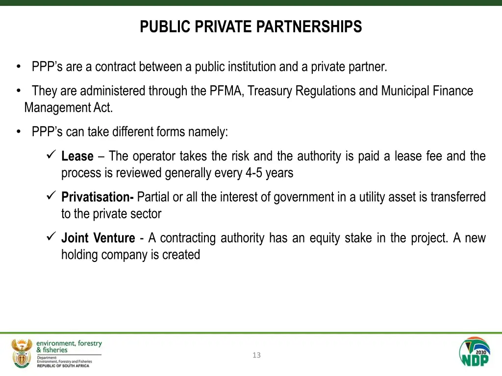 public private partnerships