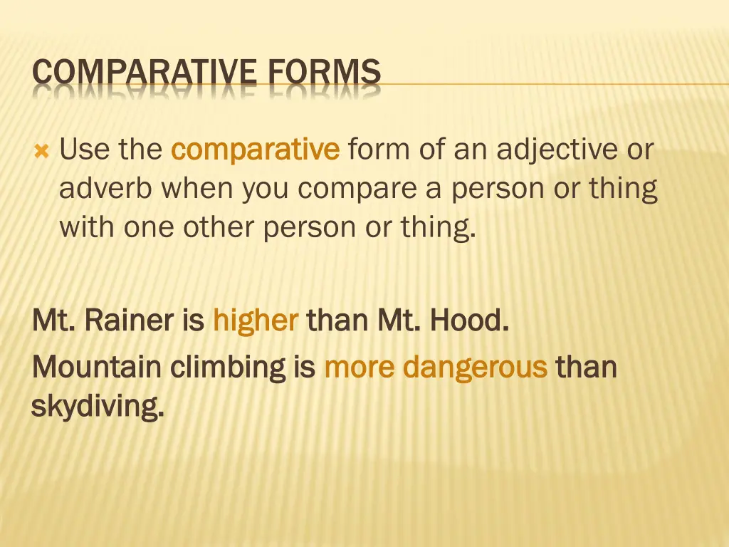 comparative forms