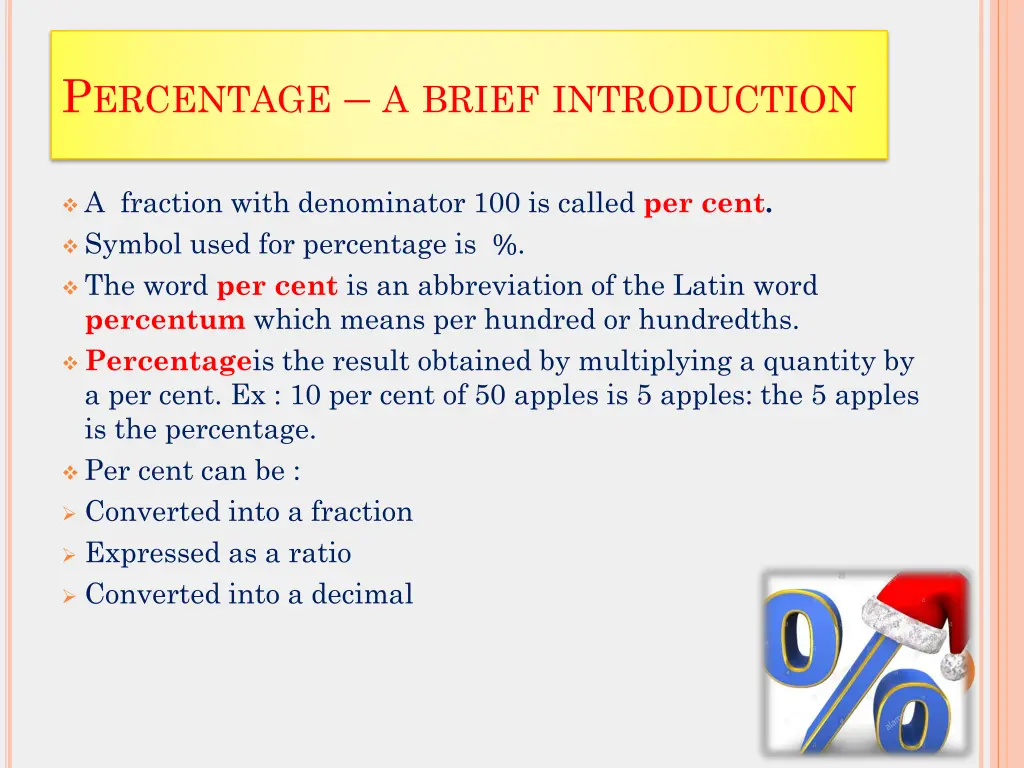 p ercentage a brief introduction