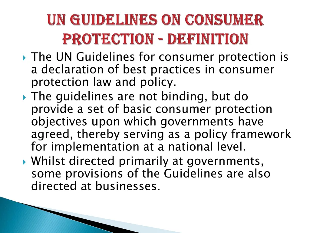 the un guidelines for consumer protection