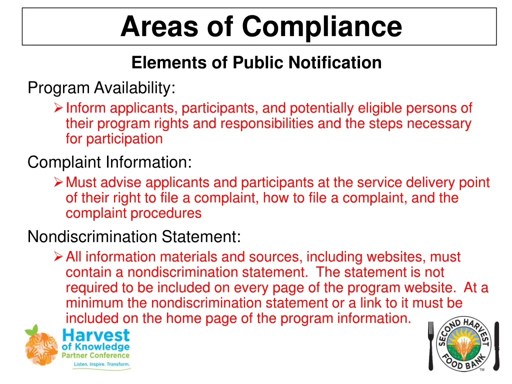 areas of compliance 1