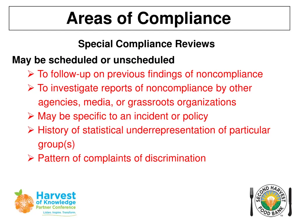 areas of compliance 21