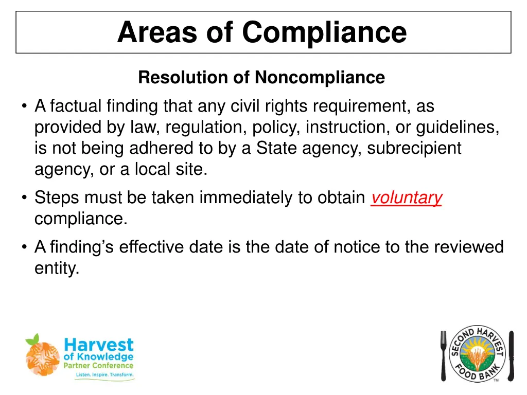 areas of compliance 22