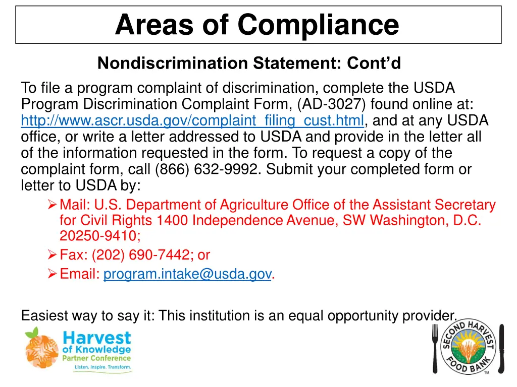 areas of compliance 4