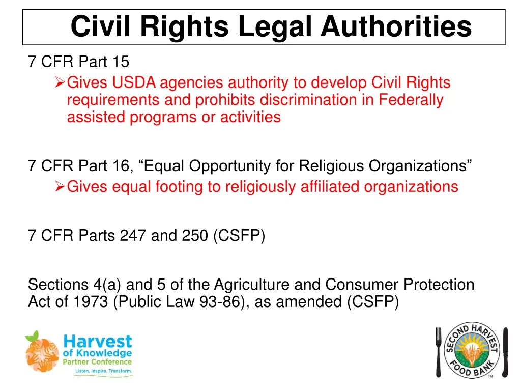 civil rights legal authorities 1