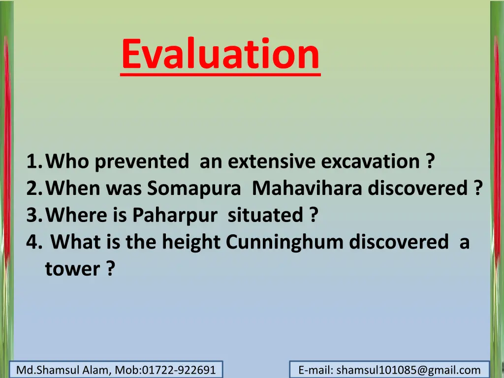 evaluation