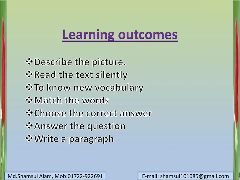 learning outcomes