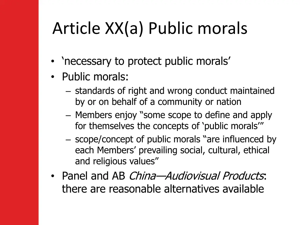 article xx a public morals