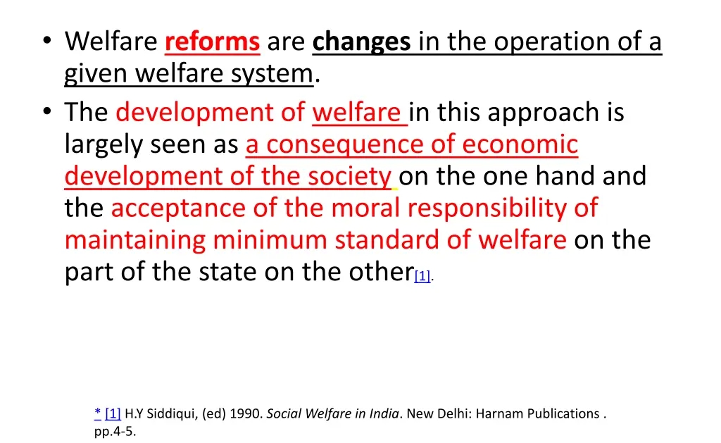 welfare reforms are changes in the operation