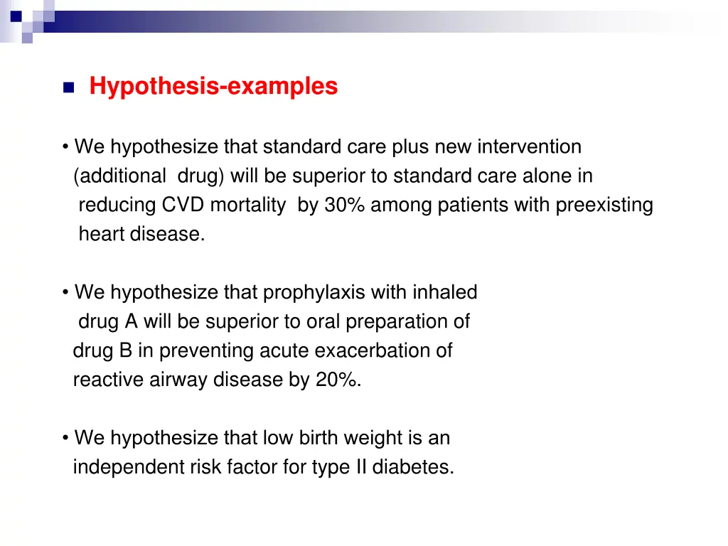 hypothesis examples