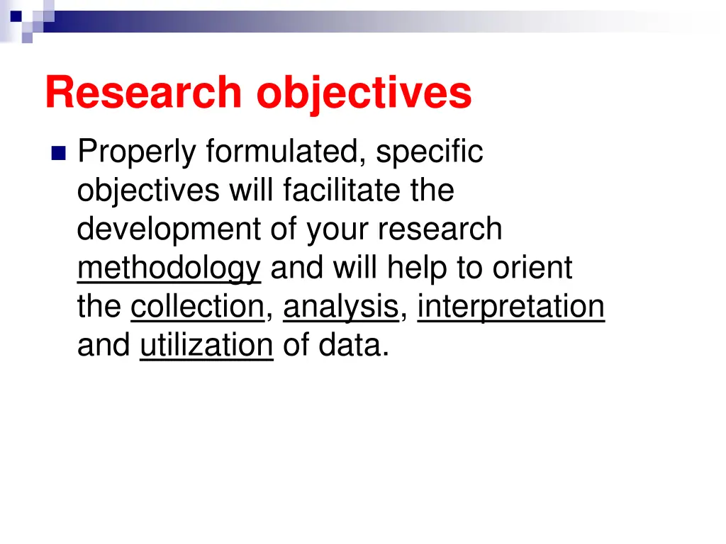 research objectives 1