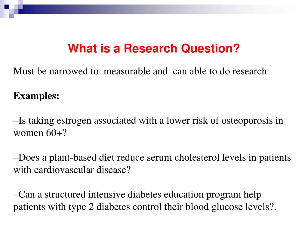 what is a research question 1