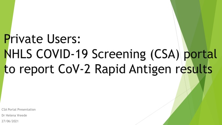 private users nhls covid 19 screening csa portal