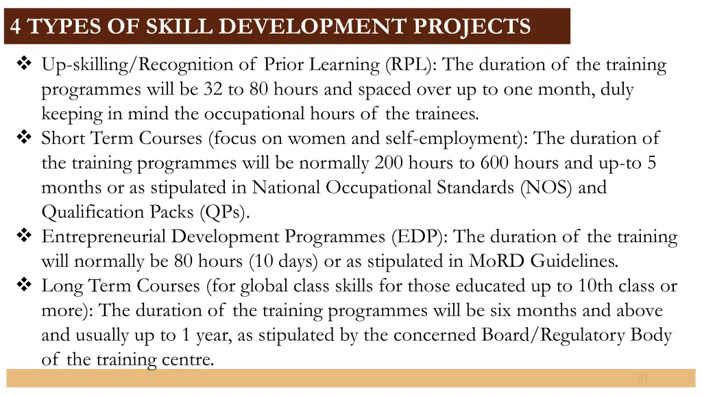 4 types of skill development projects