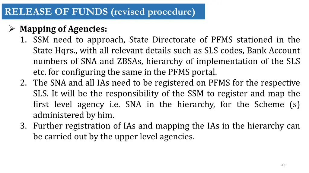 release of funds revised procedure 3