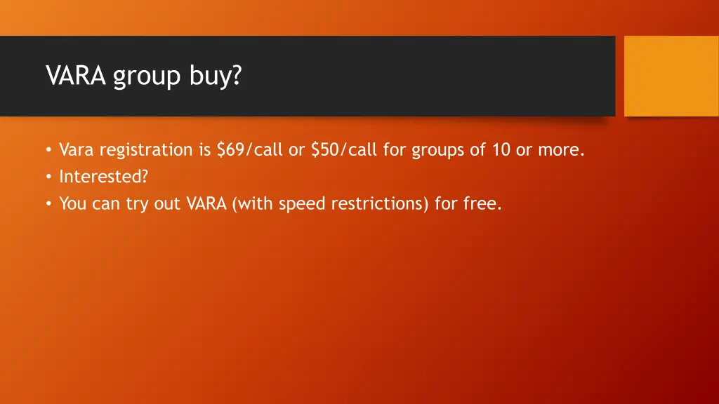 vara group buy